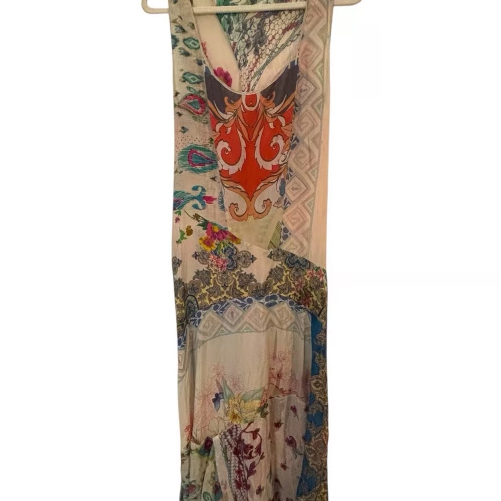 Johnny Was Boho Multicolor Patchwork V-Neck Maxi … - image 2